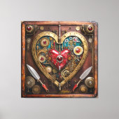 Steampunk Heart Rubies And Daggers For Warriors Leinwanddruck (Vorderseite)