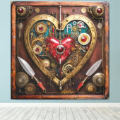 Steampunk Heart Rubies And Daggers For Warriors Leinwanddruck (Insitu (Holzboden))