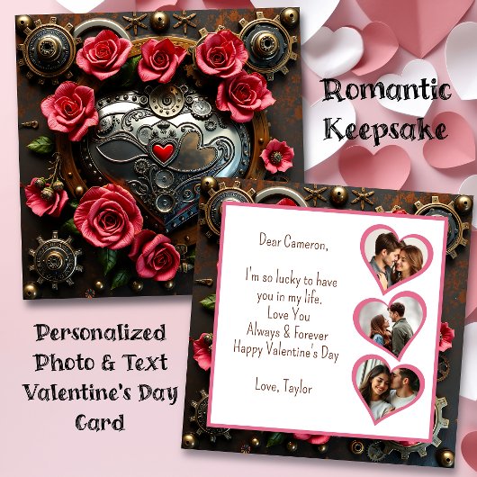 Steampunk Heart Valentine's Day | Fotovorlage Karte