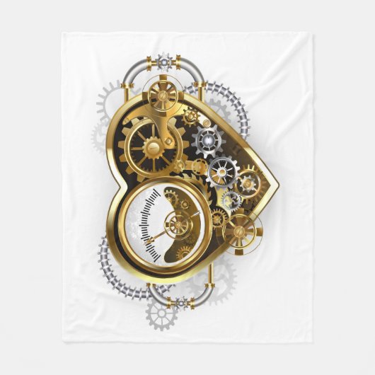 Steampunk Heart with a Manometer Fleecedecke (Vorderseite)