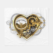 Steampunk Heart with a Manometer Fleecedecke (Vorderseite (Horizontal))