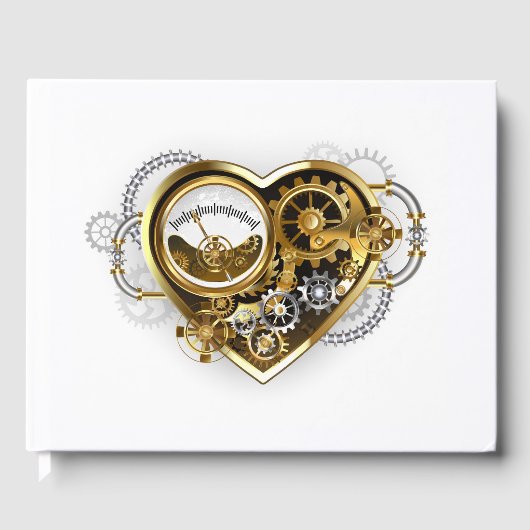 Steampunk Heart with a Manometer Gästebuch (Vorderseite)
