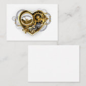 Steampunk Heart with a Manometer Hinweiskarte (Vorne/Hinten)