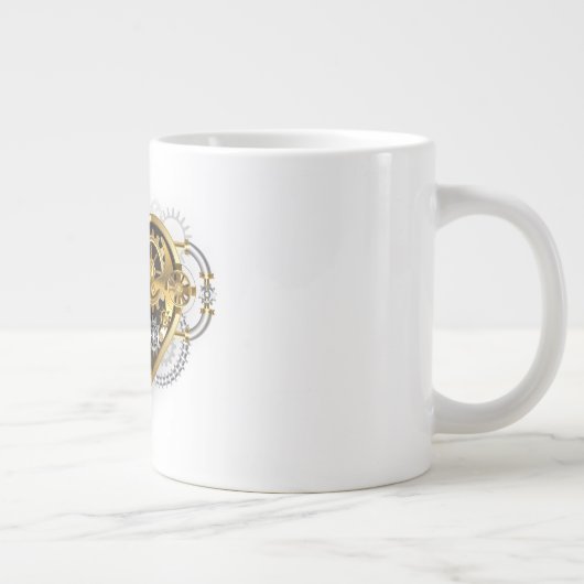Steampunk Heart with a Manometer Jumbo-Tasse (Rechts)