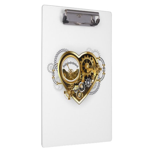 Steampunk Heart with a Manometer Klemmbrett (Rechts)