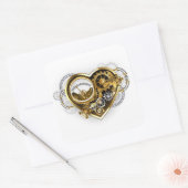 Steampunk Heart with a Manometer Quadratischer Aufkleber (Umschlag)