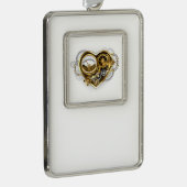 Steampunk Heart with a Manometer Rahmen-Ornament Silber (Rechts)