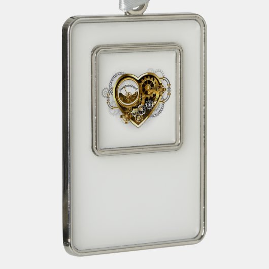 Steampunk Heart with a Manometer Rahmen-Ornament Silber (Rechts)