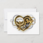 Steampunk Heart with a Manometer RSVP Karte (Vorderseite)