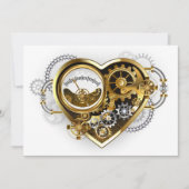 Steampunk Heart with a Manometer Save The Date (Vorderseite)