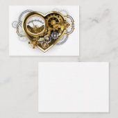 Steampunk Heart with a Manometer Telefonnummerkarte (Vorne/Hinten)
