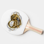 Steampunk Heart with a Manometer Tischtennis Schläger (Seitenansicht)