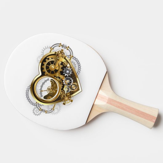 Steampunk Heart with a Manometer Tischtennis Schläger (Seitenansicht)