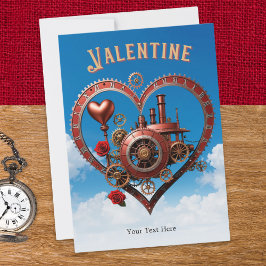 Steampunk Hearts Cogs Romantischer Valentinstag Feiertagskarte