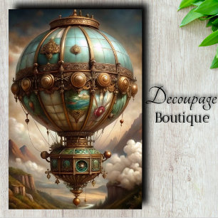 Steampunk Heißluftballon Dekupage Seidenpapier