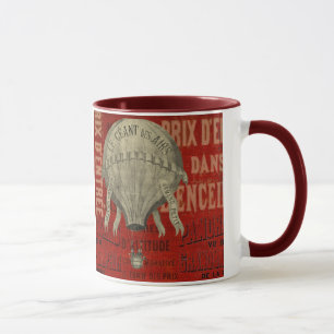 Steampunk Heißluftballon-Fahrt-Grafiksymbole in Ro Tasse