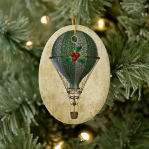 Steampunk Heißluftballon Maßgeschneidertes Ornam Keramik Ornament