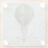 Steampunk Heißluftballon Personalisiert Glasuntersetzer (Rückseite)