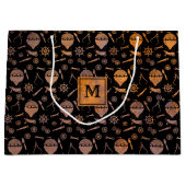Steampunk-Heißluftballons Monogram Block Große Geschenktüte (Vorderseite)