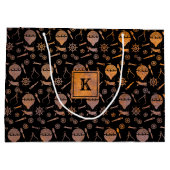 Steampunk-Heißluftballons Monogram Block Große Geschenktüte (Rückseite)