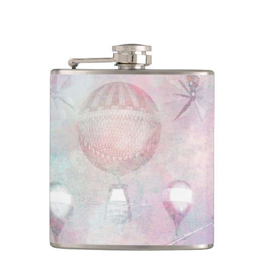 Steampunk-Heißluftballons | VINTAG Flachmann (Vorderseite)