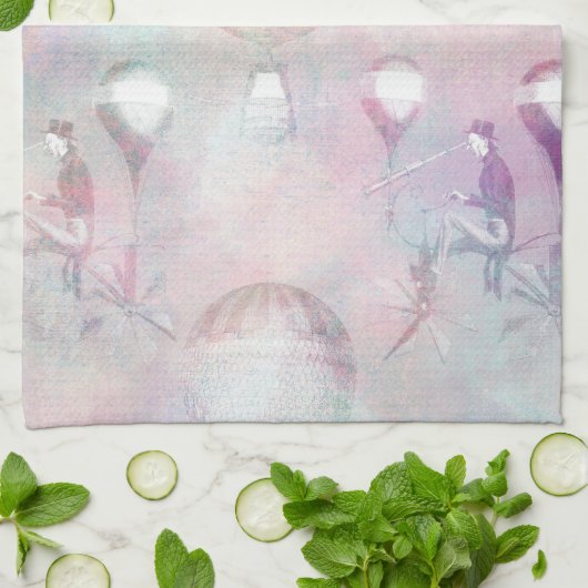 Steampunk-Heißluftballons | VINTAG Geschirrtuch (Gefaltet)