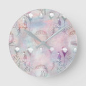 Steampunk-Heißluftballons | VINTAG Runde Wanduhr (Vorderseite)