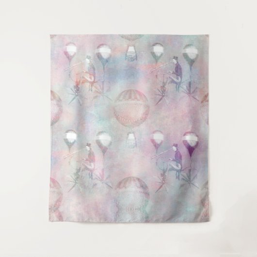 Steampunk-Heißluftballons | VINTAG Wandteppich (Vorderseite)