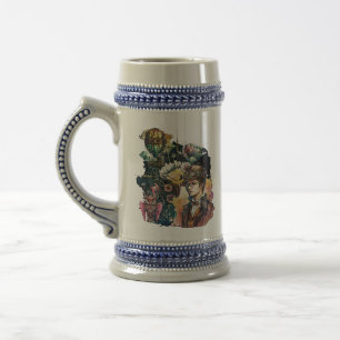 Steampunk-Held - Eine Collage Bierglas