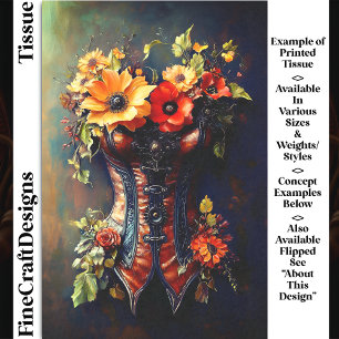 Steampunk Herbst Floral Baskische DF7LF Decoupage Seidenpapier