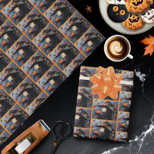 Steampunk-Herbsthexe-Kürbis-Uhrwerk-Hut Geschenkpapier