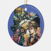 Steampunk Hero - Ein Collage Keramik Ornament (Links)