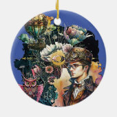 Steampunk Hero - Ein Collage Keramik Ornament (Hinten)