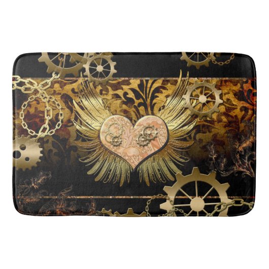 Steampunk-Herz Badematte (Vorderseite)