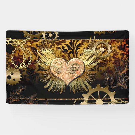 Steampunk-Herz Banner (Horizontal)