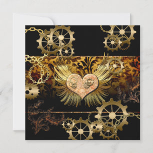 Steampunk-Herz Einladung
