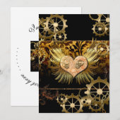 Steampunk-Herz Einladung (Vorne/Hinten)