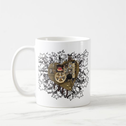 Steampunk Herz-Liebe Kaffeetasse (Links)