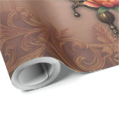 Steampunk Herz mit Blume Geschenkpapier (Rolleneckpunkt)