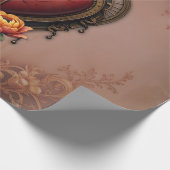 Steampunk Herz mit Blume Geschenkpapier (Ecke)