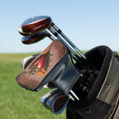 Steampunk Herz mit Blume. Golf Headcover (In Situ)