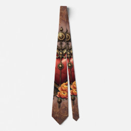 Steampunk Herz mit Blume. Krawatte