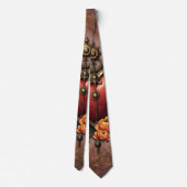 Steampunk Herz mit Blume. Krawatte (Rückseite)
