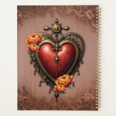 Steampunk Herz mit Blume. Planer (Rückseite)
