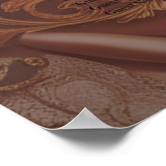 Steampunk Herz mit Blume Poster (Ecke)