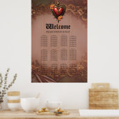 Steampunk Herz mit Blume Poster (Küche)