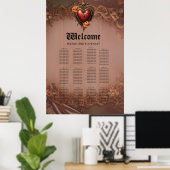 Steampunk Herz mit Blume Poster (Heimbüro)