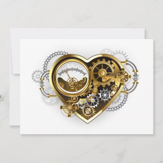 Steampunk-Herz mit Manometer (Vorderseite)