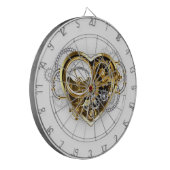 Steampunk-Herz mit Manometer Dartscheibe (Vorderseite Links)