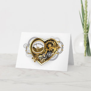 Steampunk-Herz mit Manometer Feiertagskarte